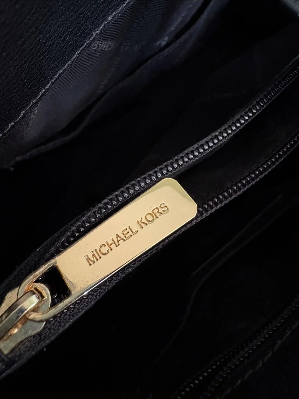 Michael Kors Black Leather Ellis Tote with Gold Chain Straps